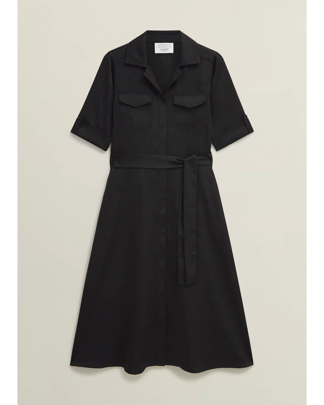 Hobbs Black Towneley Satin Dress