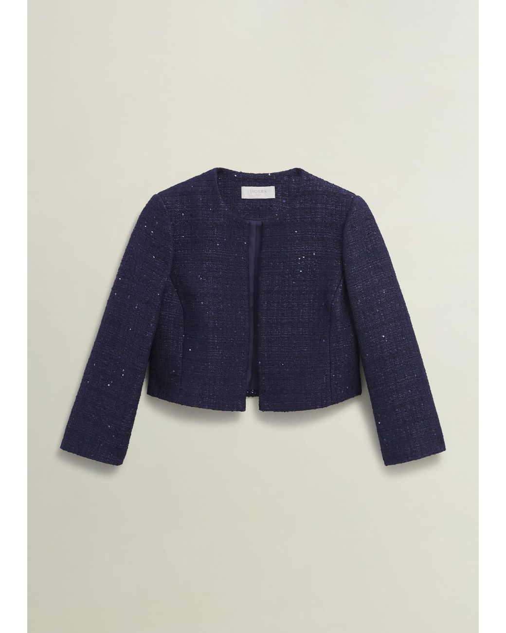 Hobbs Blue Prisha Sequin Tweed Jacket