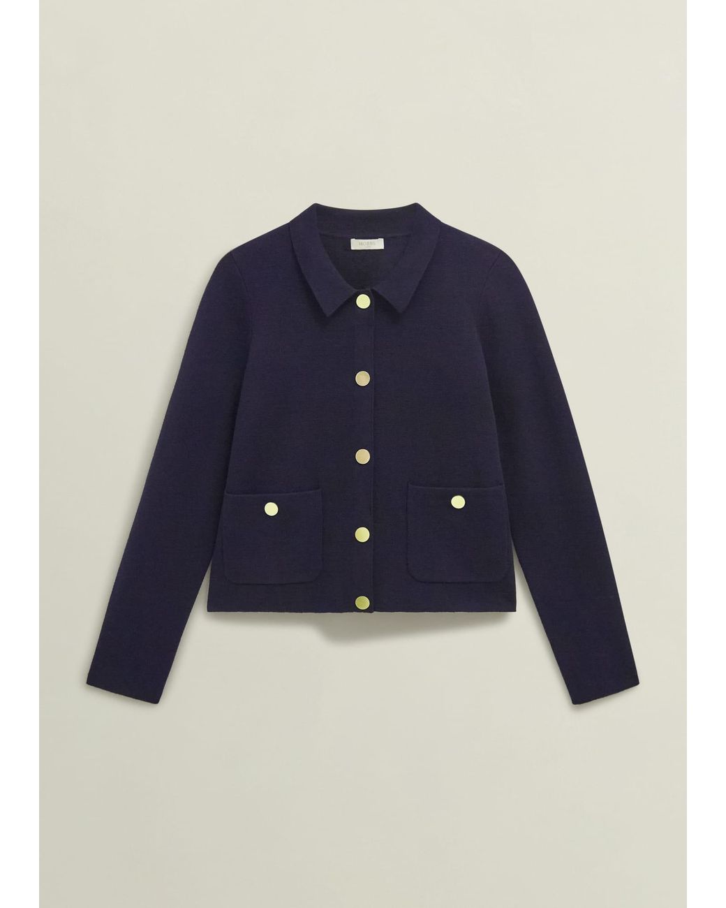 Hobbs Blue Daisy Cotton Wool Knitted Jacket