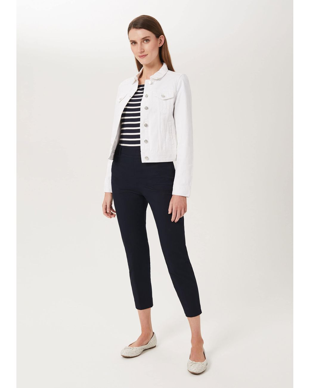 Hobbs White Mariam Denim Jacket