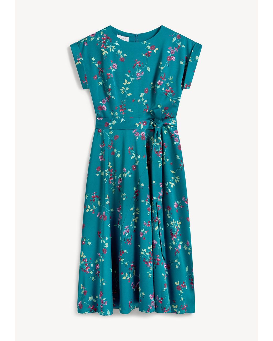 Hobbs Blue Alba Floral Satin Dress