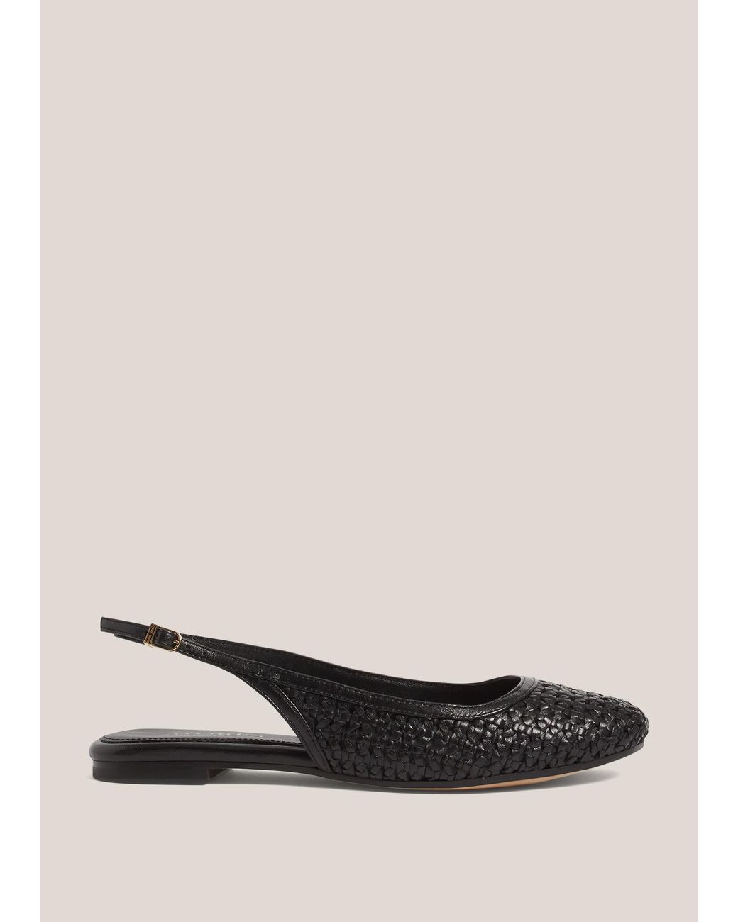 Hobbs Natural Georgia Woven Leather Flat Slingbacks