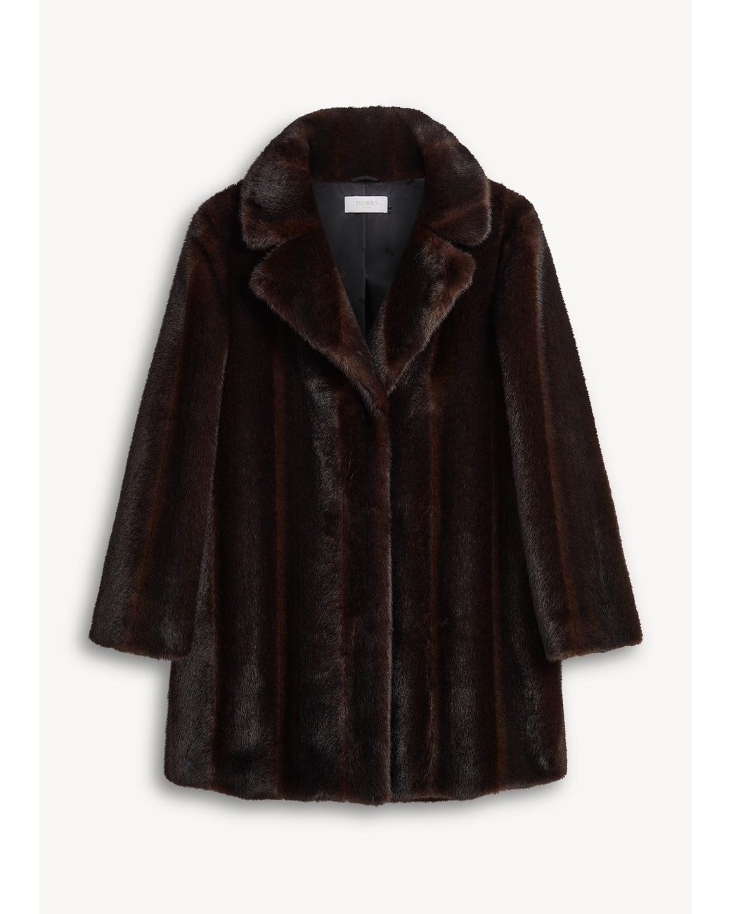 Hobbs Black Petite Perla Faux Fur Coat