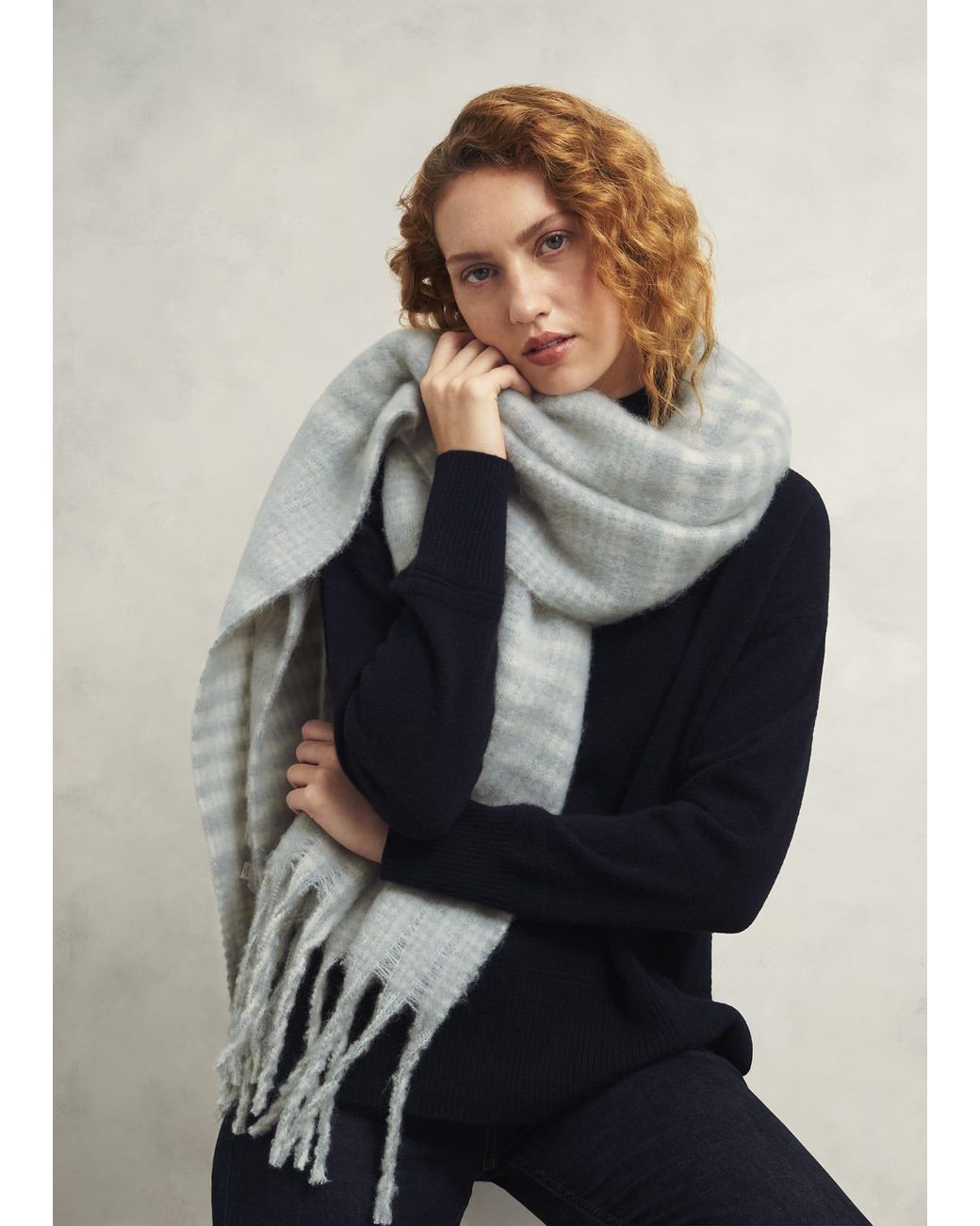 Hobbs Gray Sasha Check Scarf