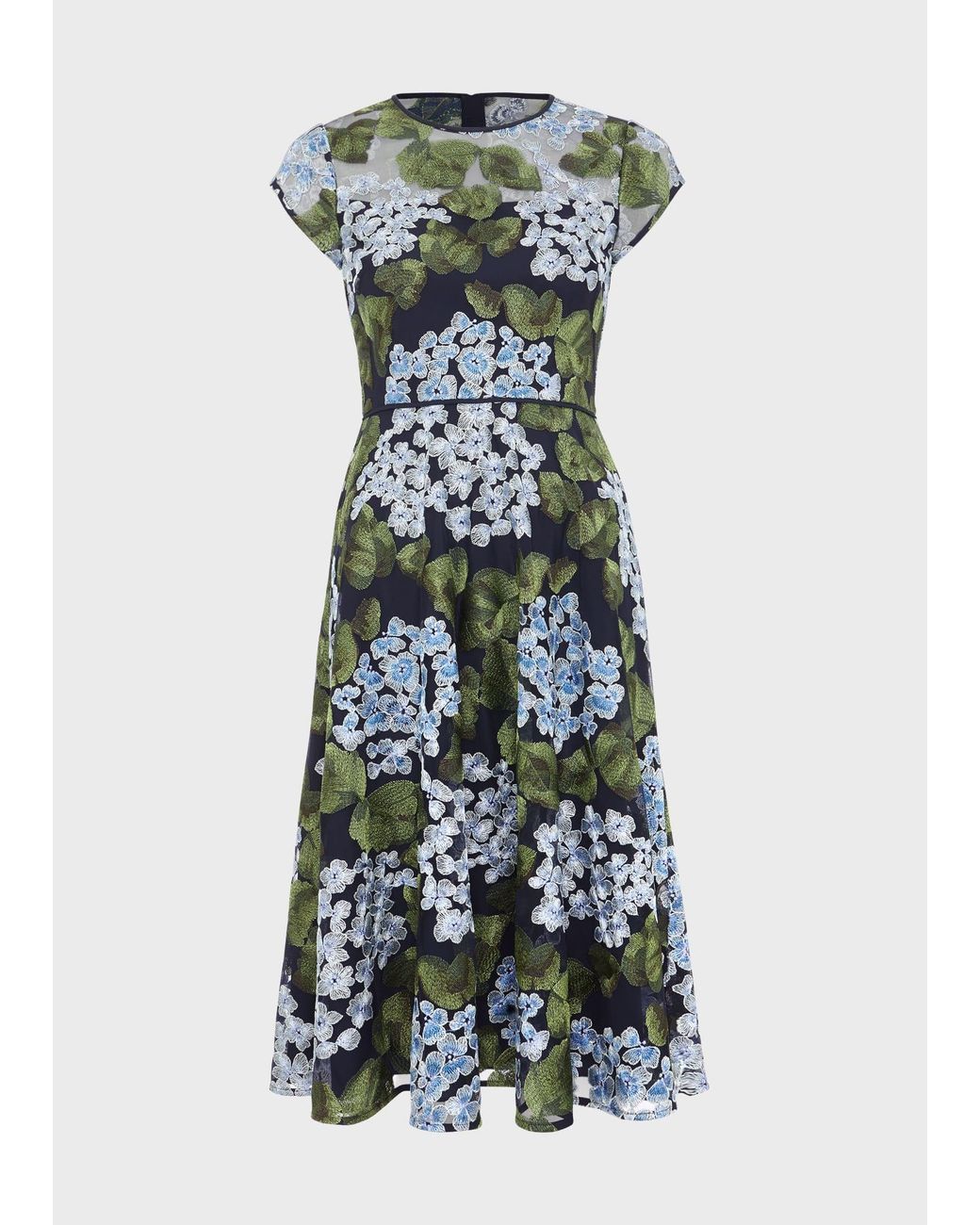Hobbs White Tia Embroidered Dress
