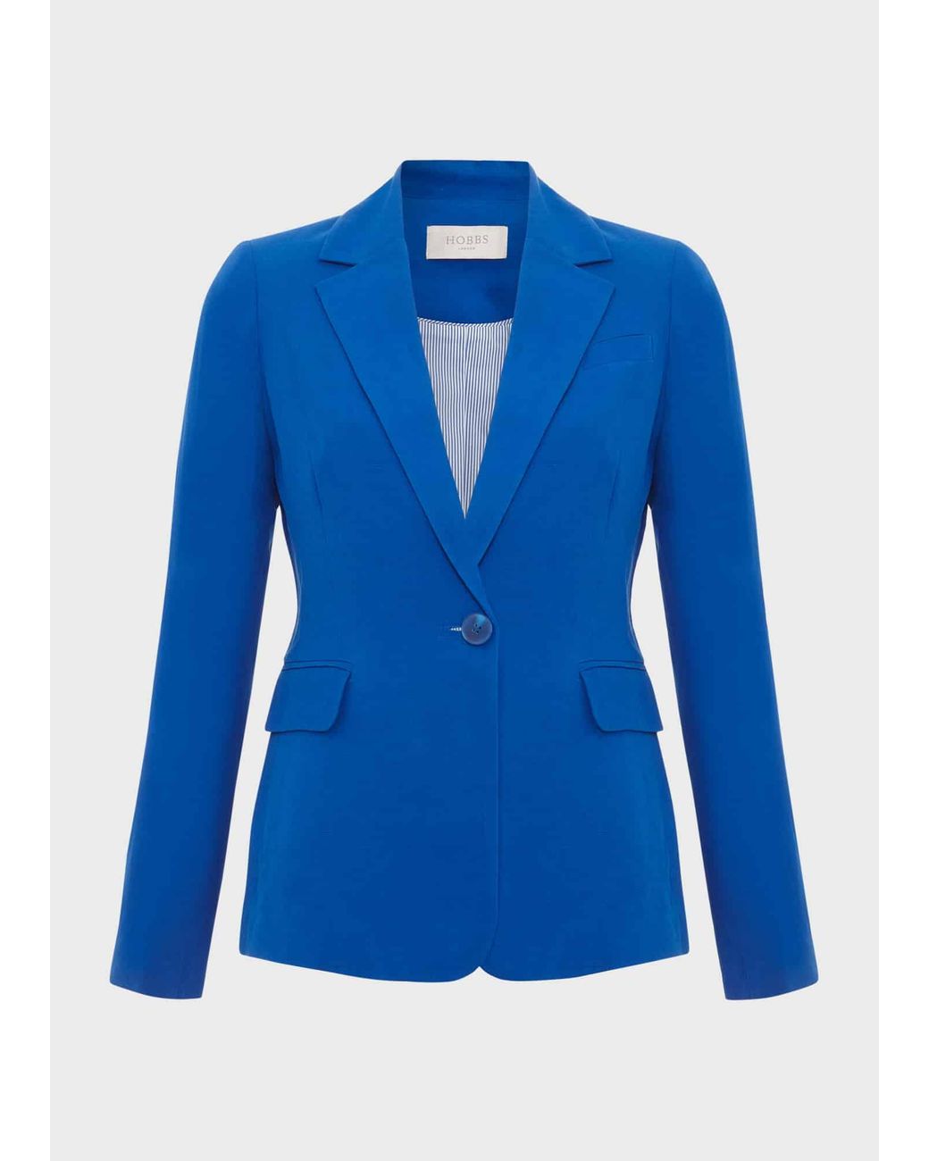 Hobbs Blue Fletcher Silk Linen Jacket