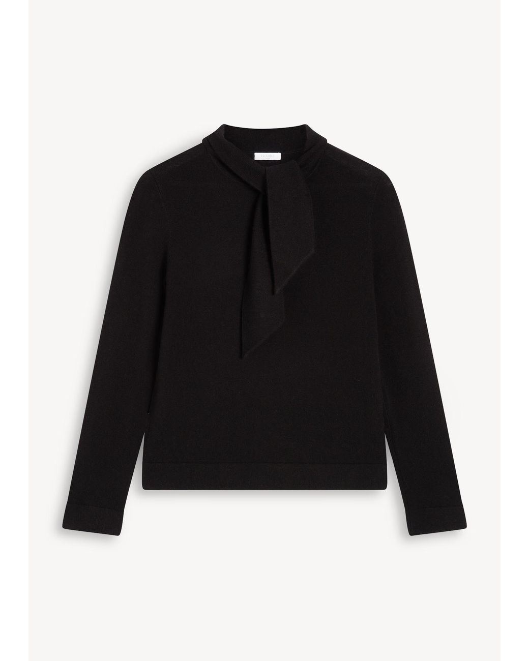 Hobbs Black Mabel Wool Cashmere Tie Neck Jumper