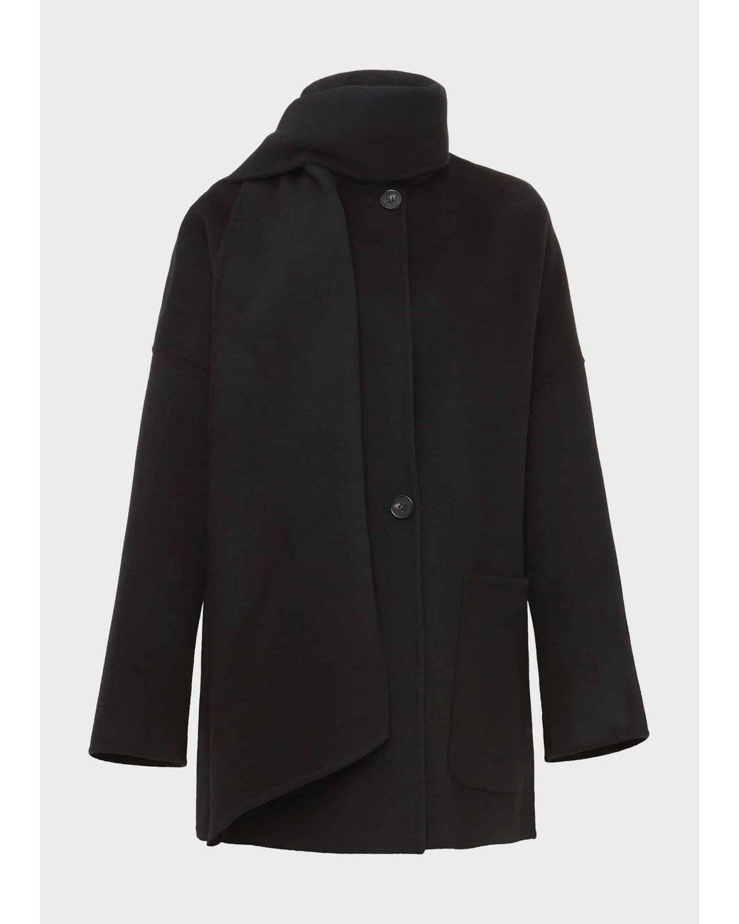 Hobbs Black Hadley Scarf Coat