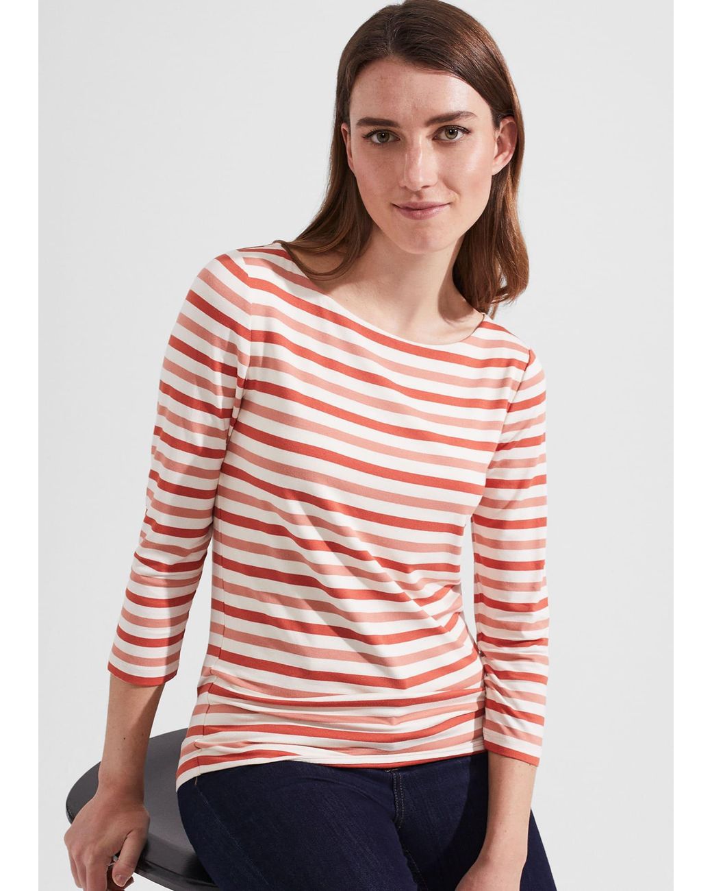 Hobbs Red Sonya Striped Top