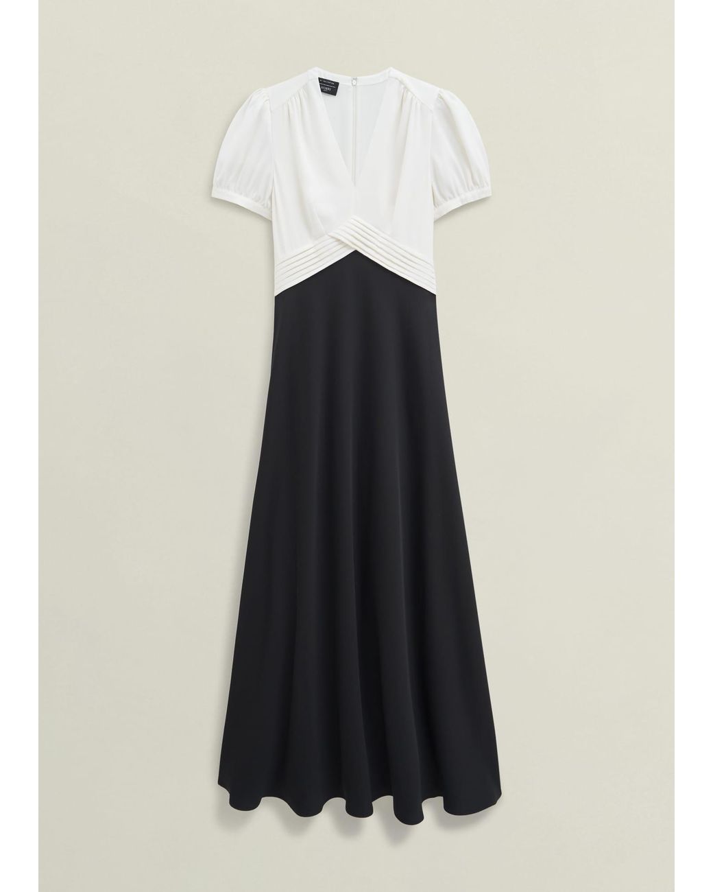 Hobbs Black Elizabeth Colourblock Satin Maxi Dress