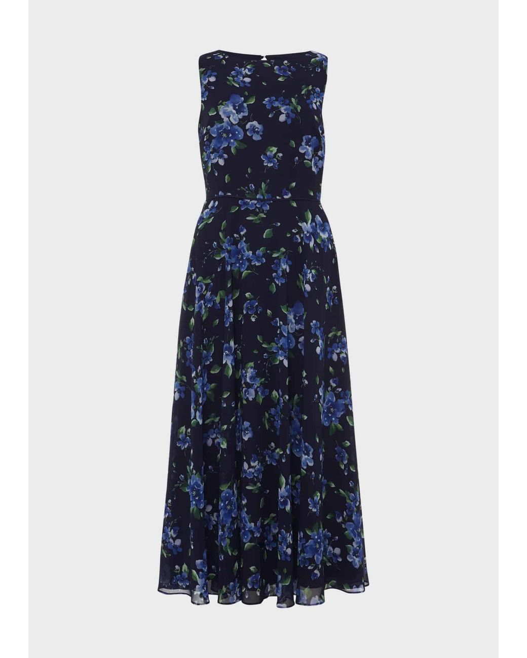 Hobbs Blue Petite Carly Floral Midi Dress