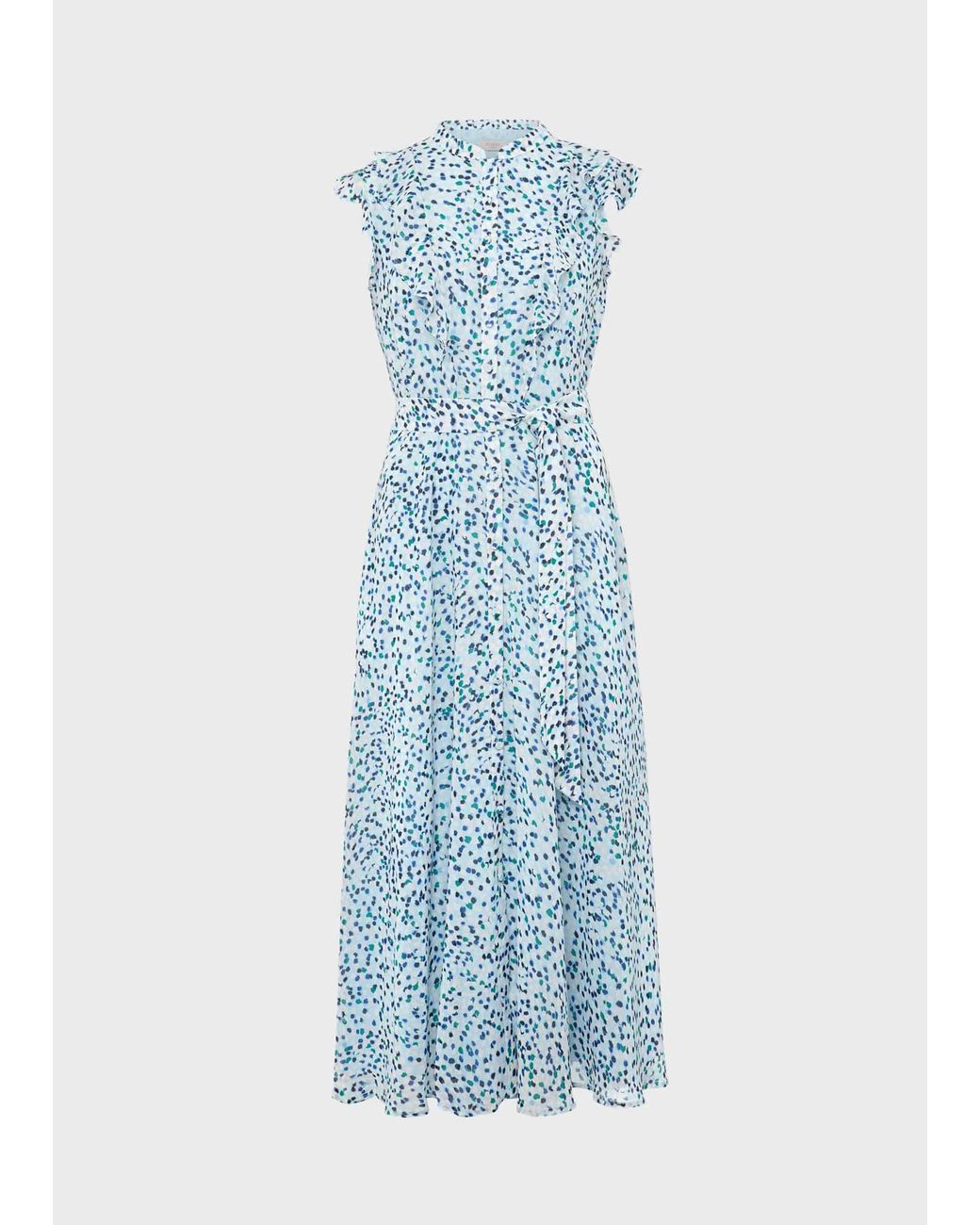 Hobbs Blue Georgiana Printed Fit And Flare Dress