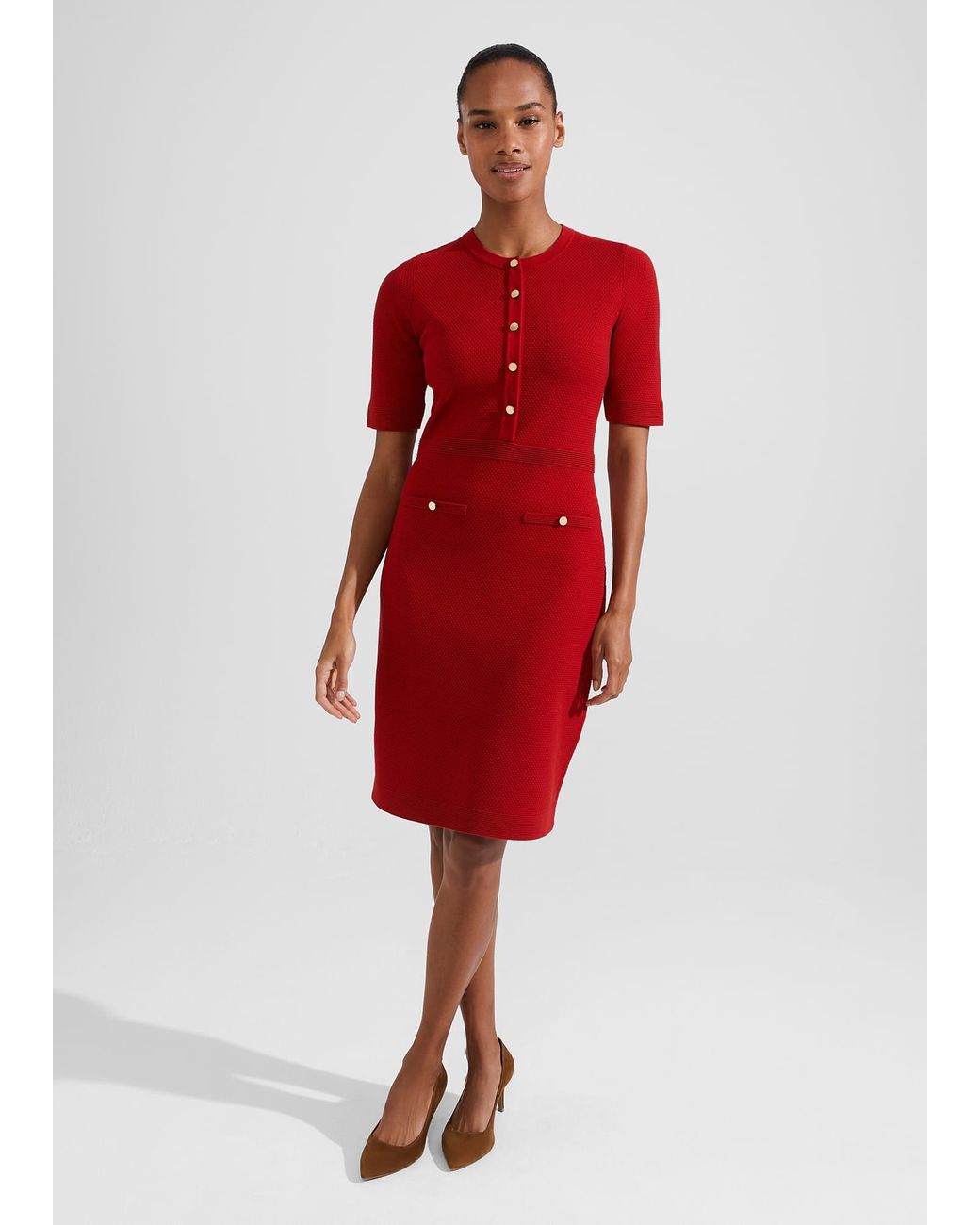 Hobbs Noa Knitted Dress in Red Lyst UK