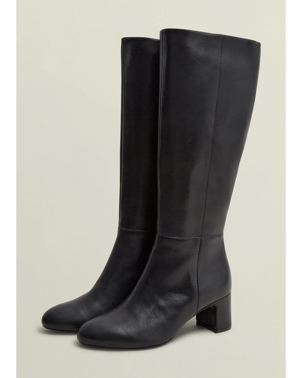Hobbs Black Caroline Leather Knee Boots
