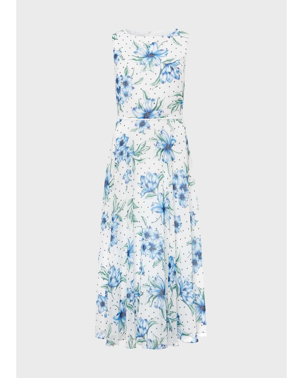 Hobbs White Petite Carly Floral Midi Dress