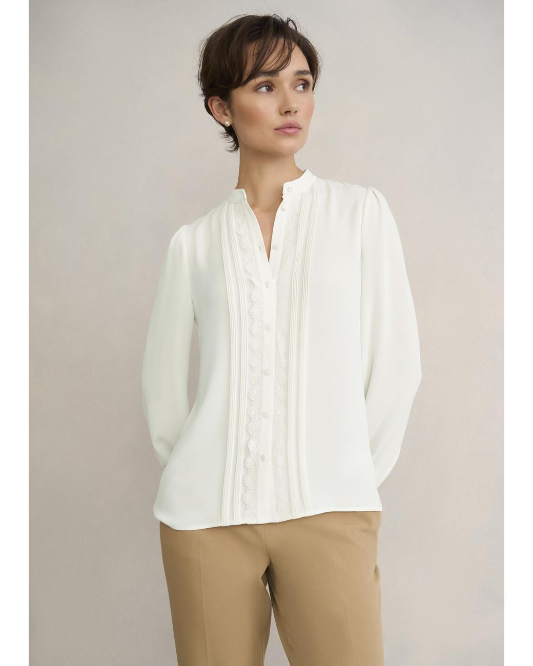 Hobbs White Dominica Blouse
