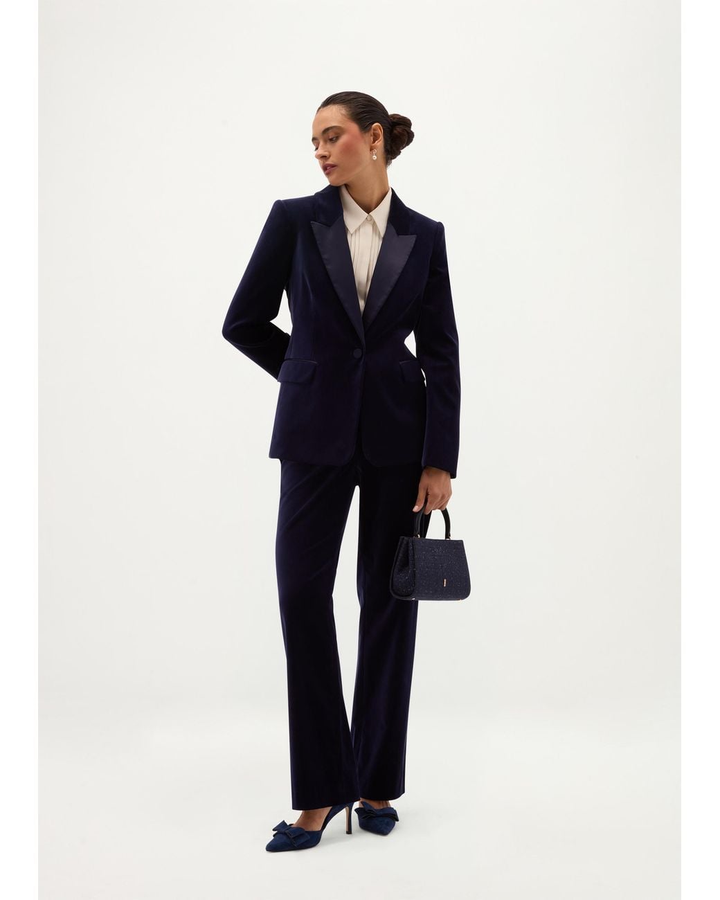 Hobbs Blue Heather Velvet Jacket