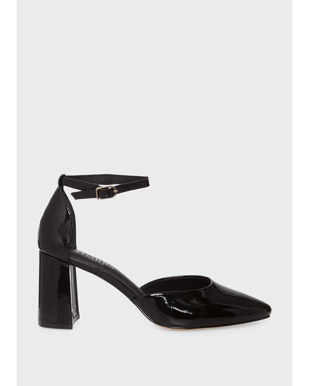 Hobbs White Sophie Patent Leather Court Shoes