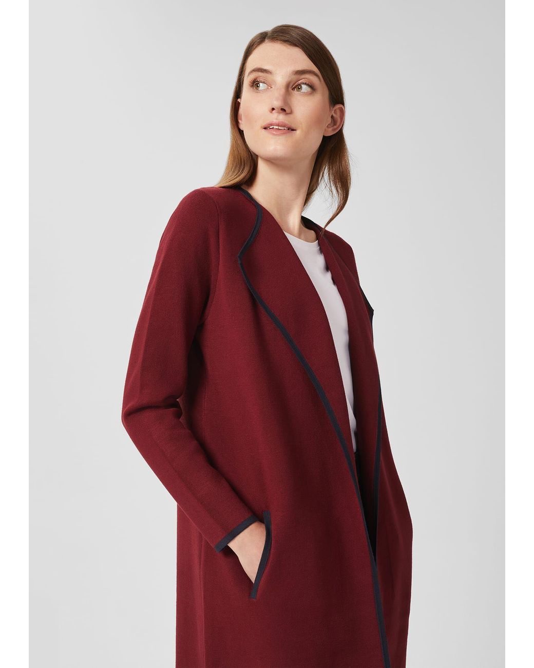 Hobbs Denim Bethan Coatigan in Burgundy 