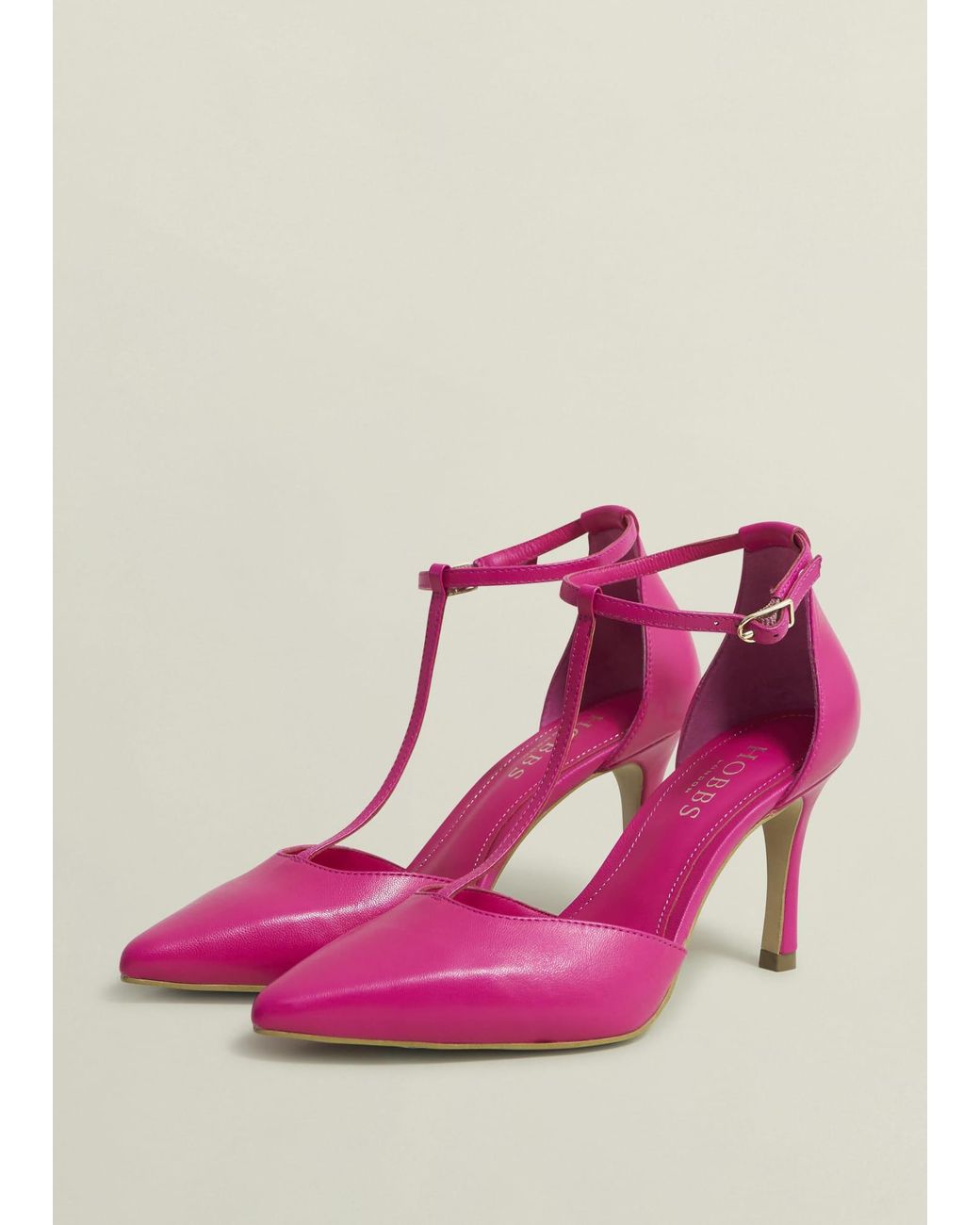 Hobbs Pink Alice T-Bar Leather Courts