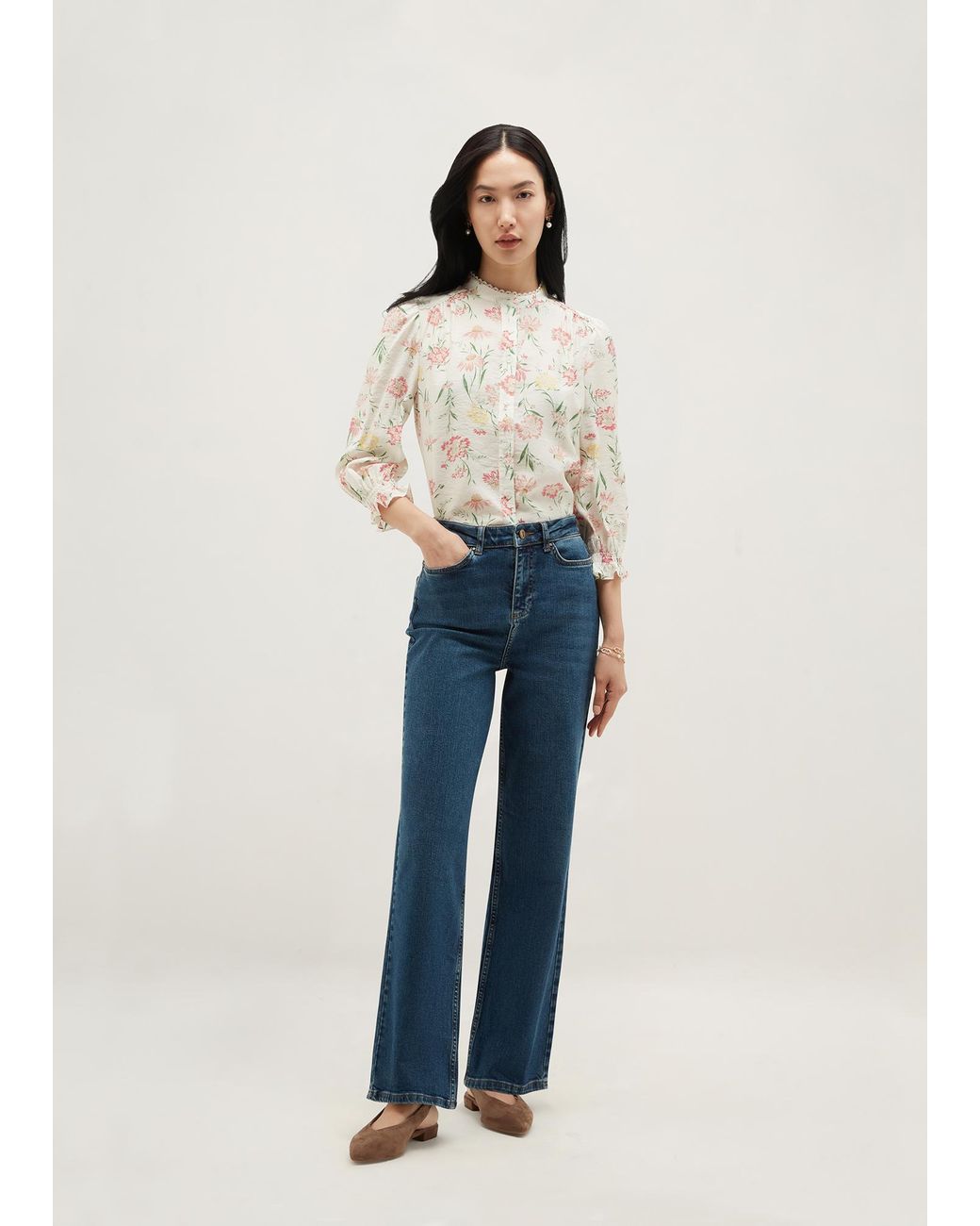 Hobbs Blue Raina Wide Jeans