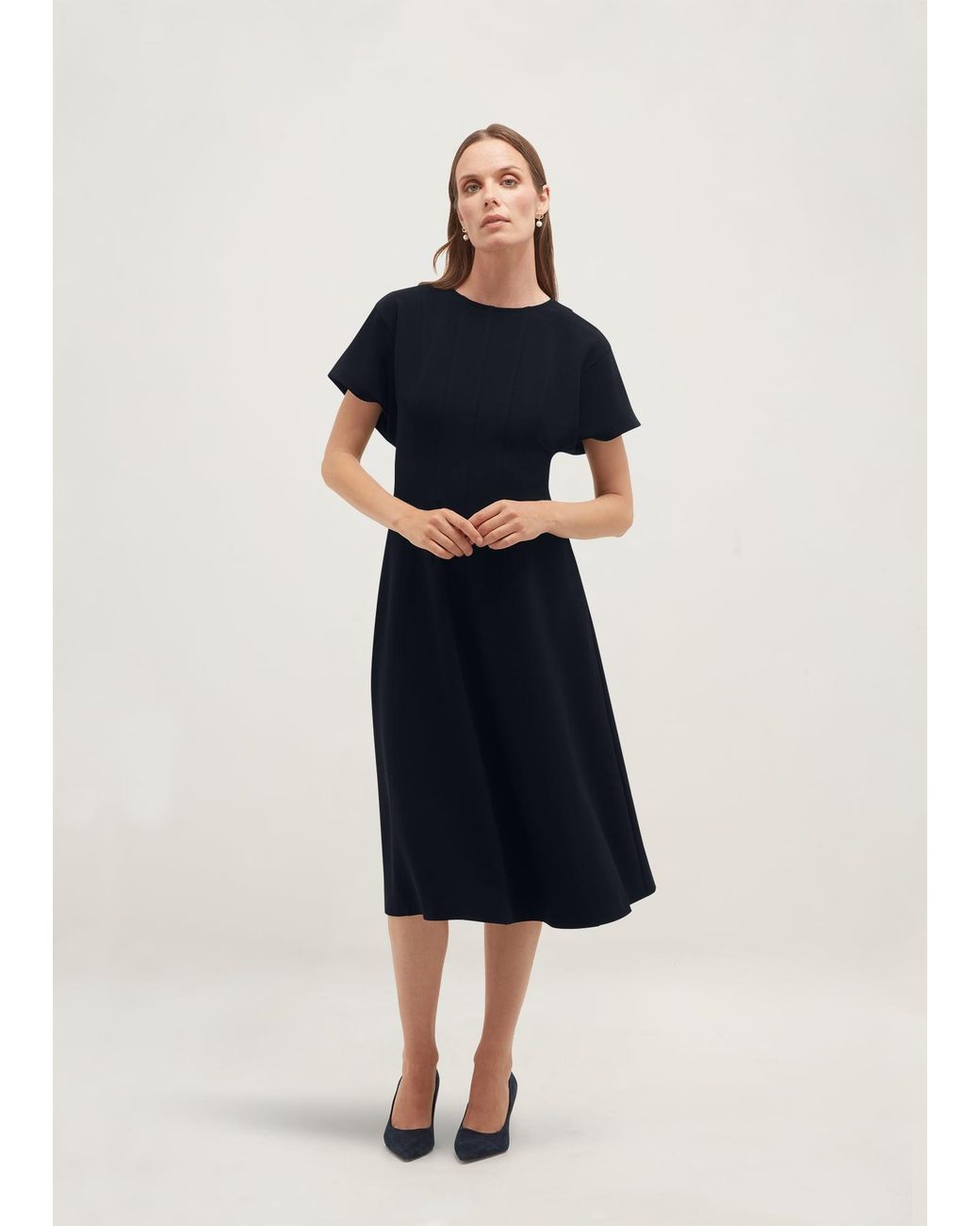 Hobbs Blue Melina Seam Detail Dress