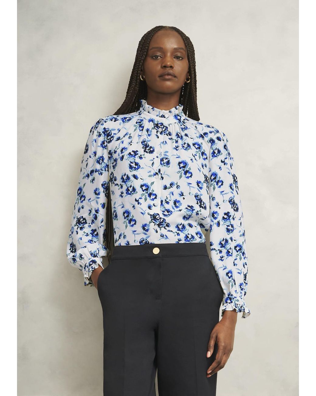 Hobbs Blue Elspeth Blouse