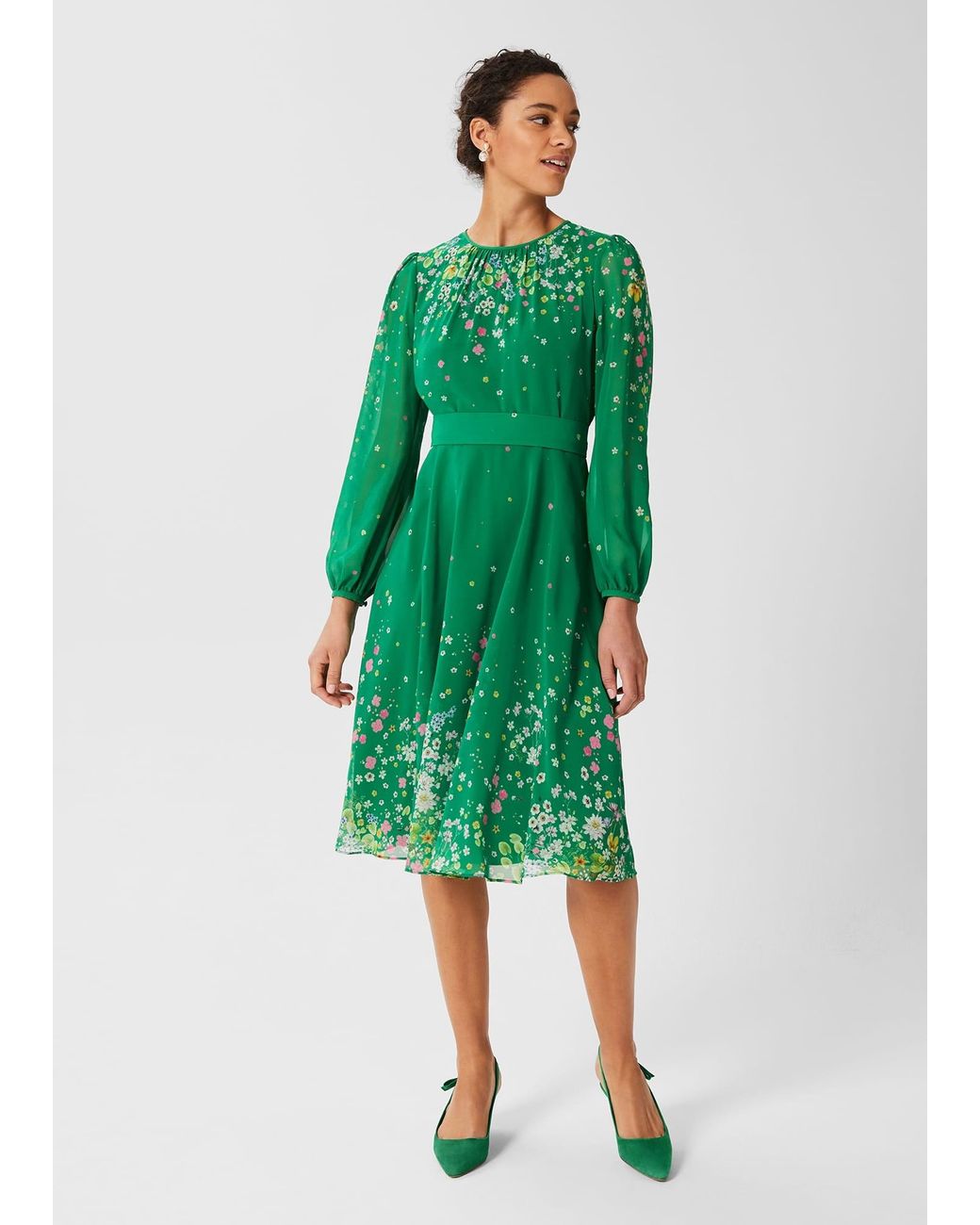 Hobbs Green Petite Maria Floral Dress