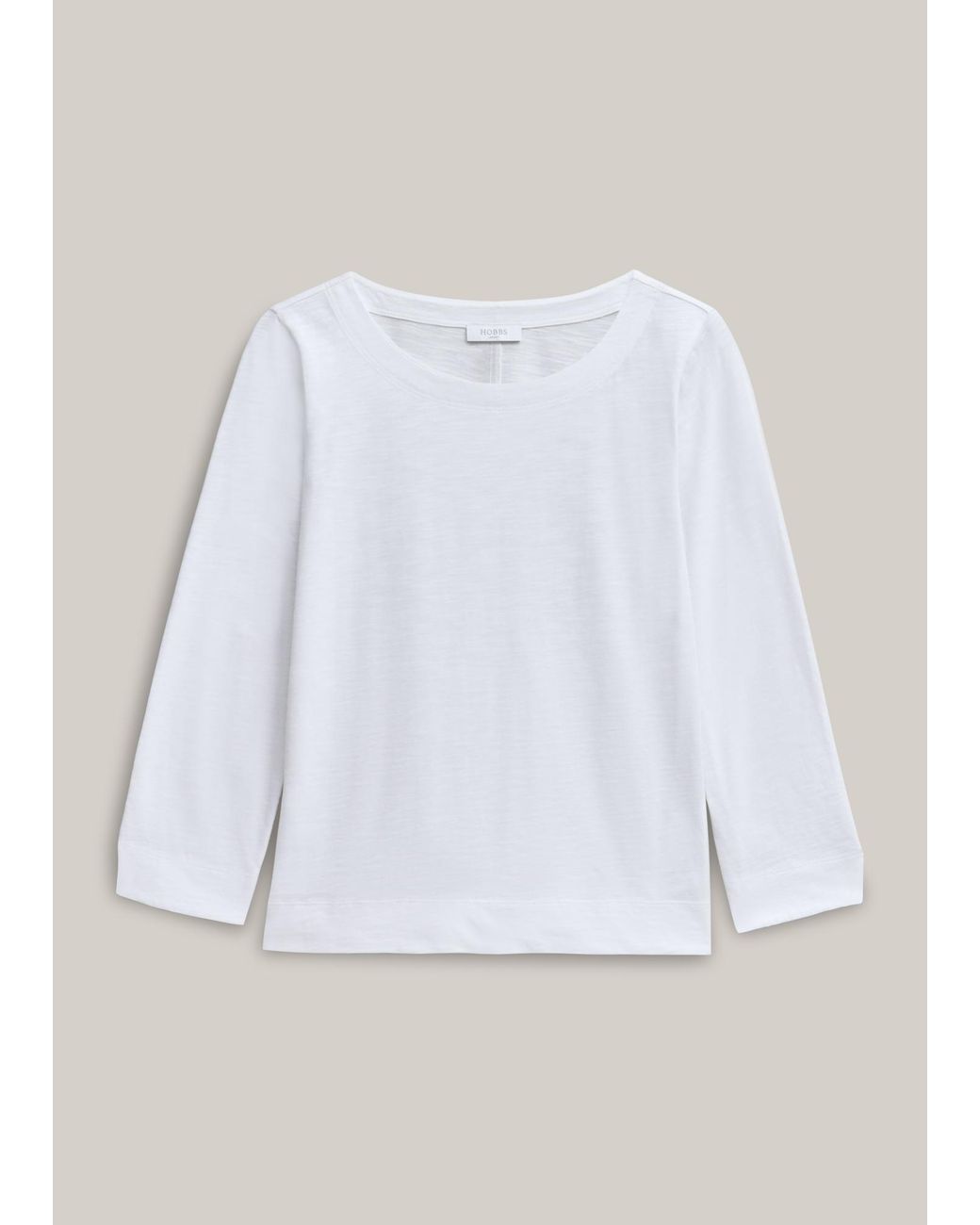 Hobbs Natural Martie Cotton Slub 3/4 Sleeve Top