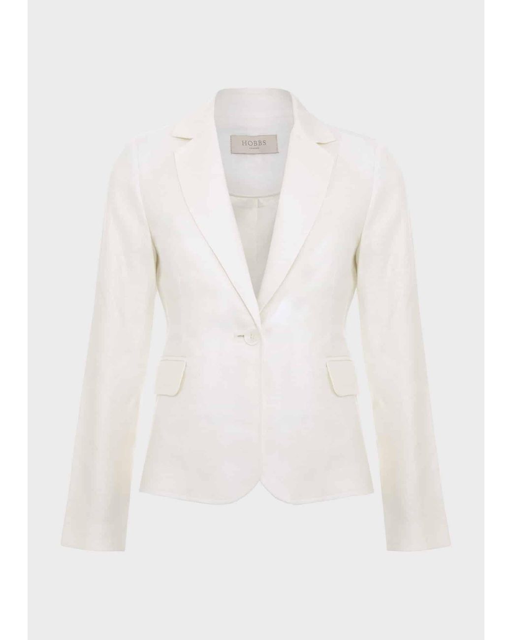 Hobbs White Petite Blake Linen Jacket