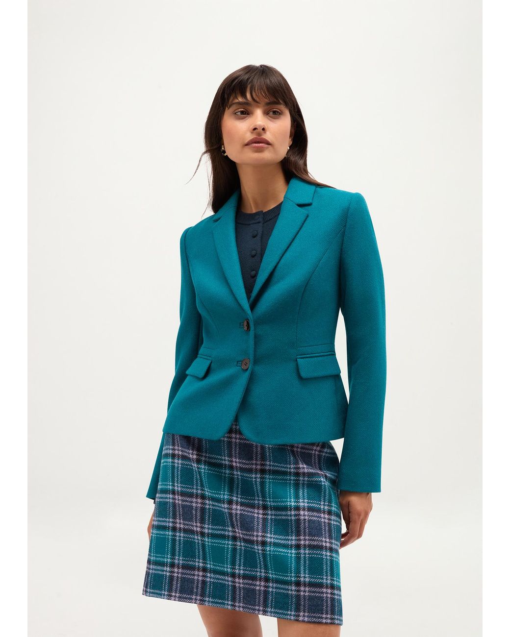 Hobbs Blue Hackness Wool Jacket