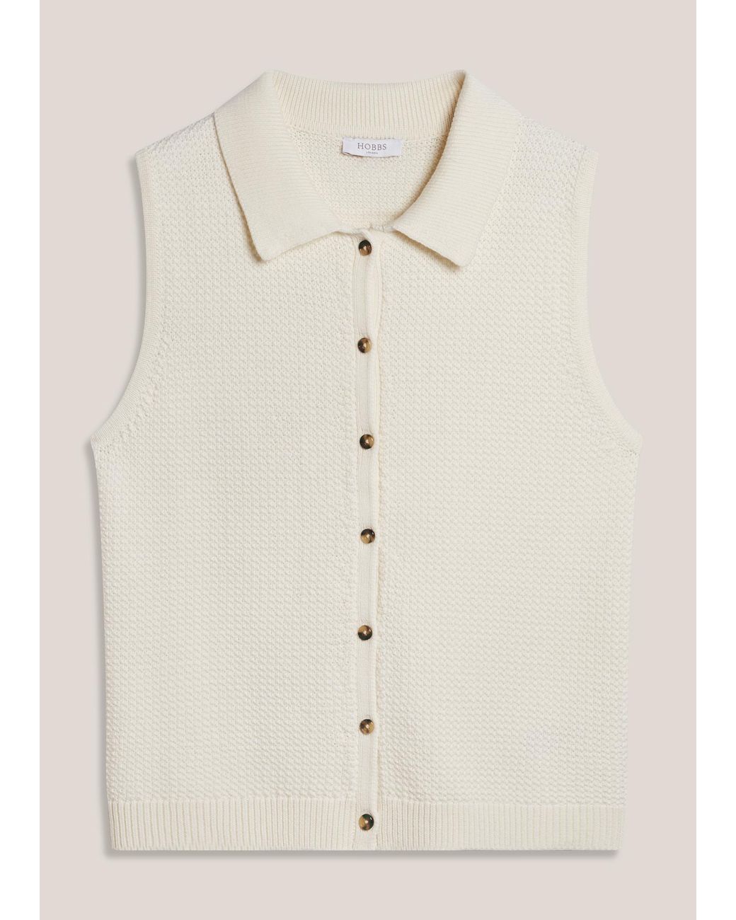 Hobbs Natural Seaton Cotton Collared Crochet Tank