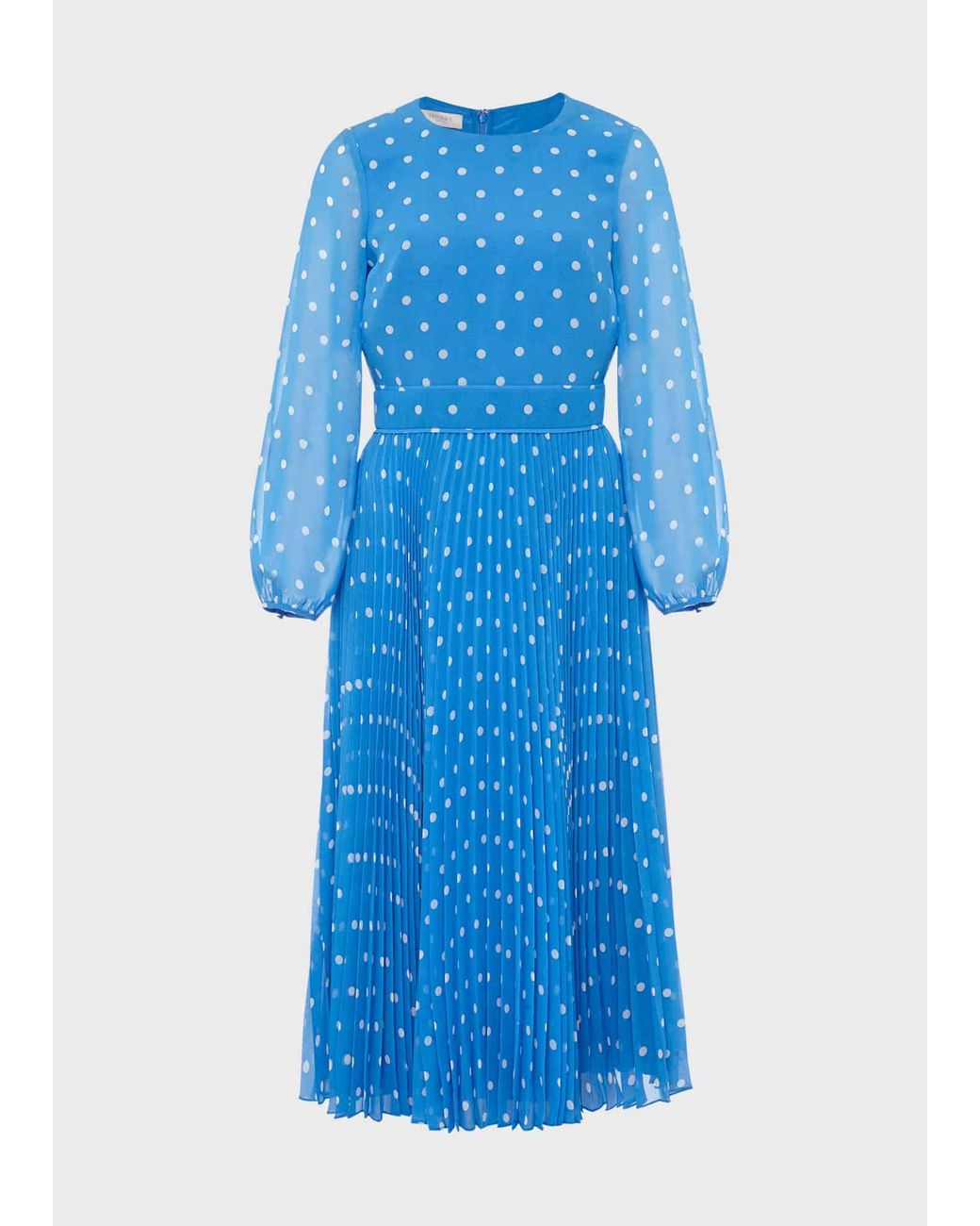 Hobbs Blue Selena Spot Fit And Flare Dress