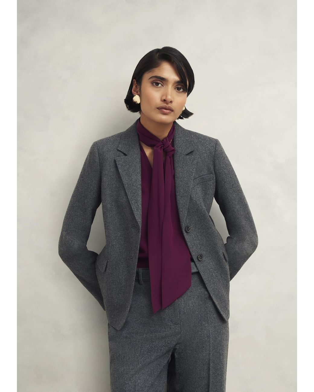 Hobbs Blue Elsie Wool Blend Jacket