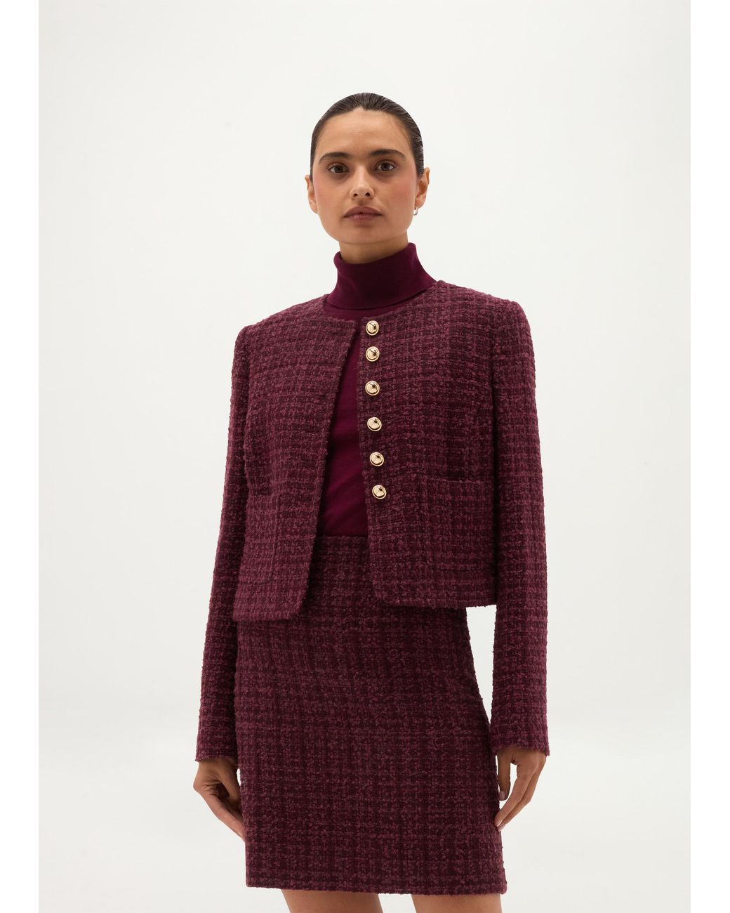 Hobbs Red Maria Tweed Jacket