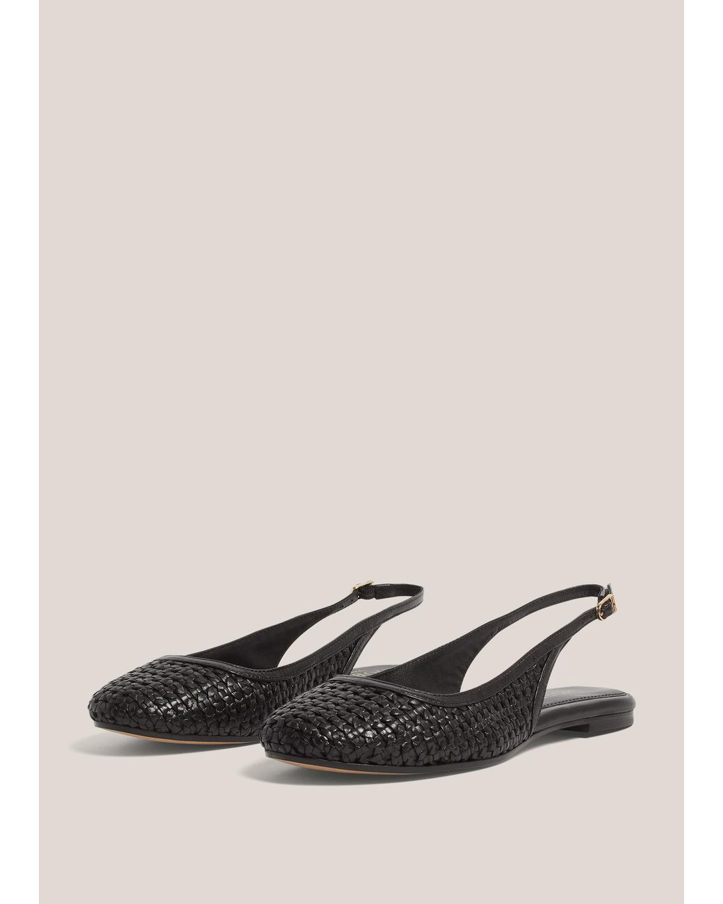 Hobbs Natural Georgia Woven Leather Flat Slingbacks