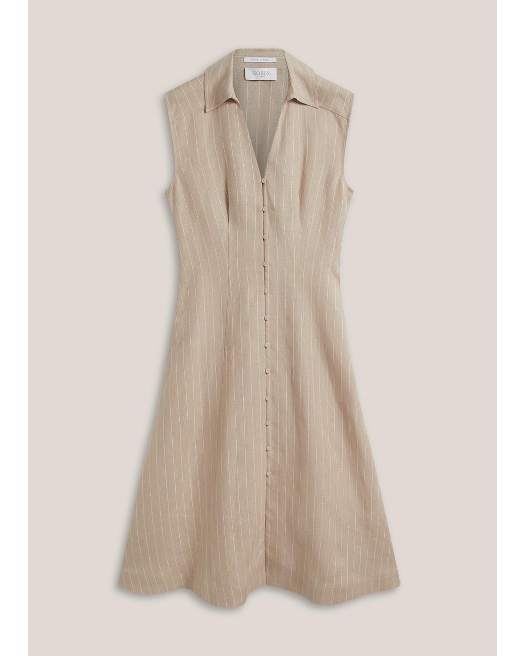 Hobbs Natural Charlize Linen Dress