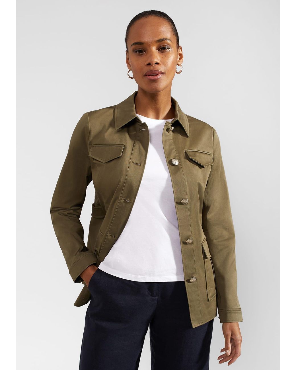 Hobbs Farrah Cotton Blend Jacket in Natural Lyst Australia