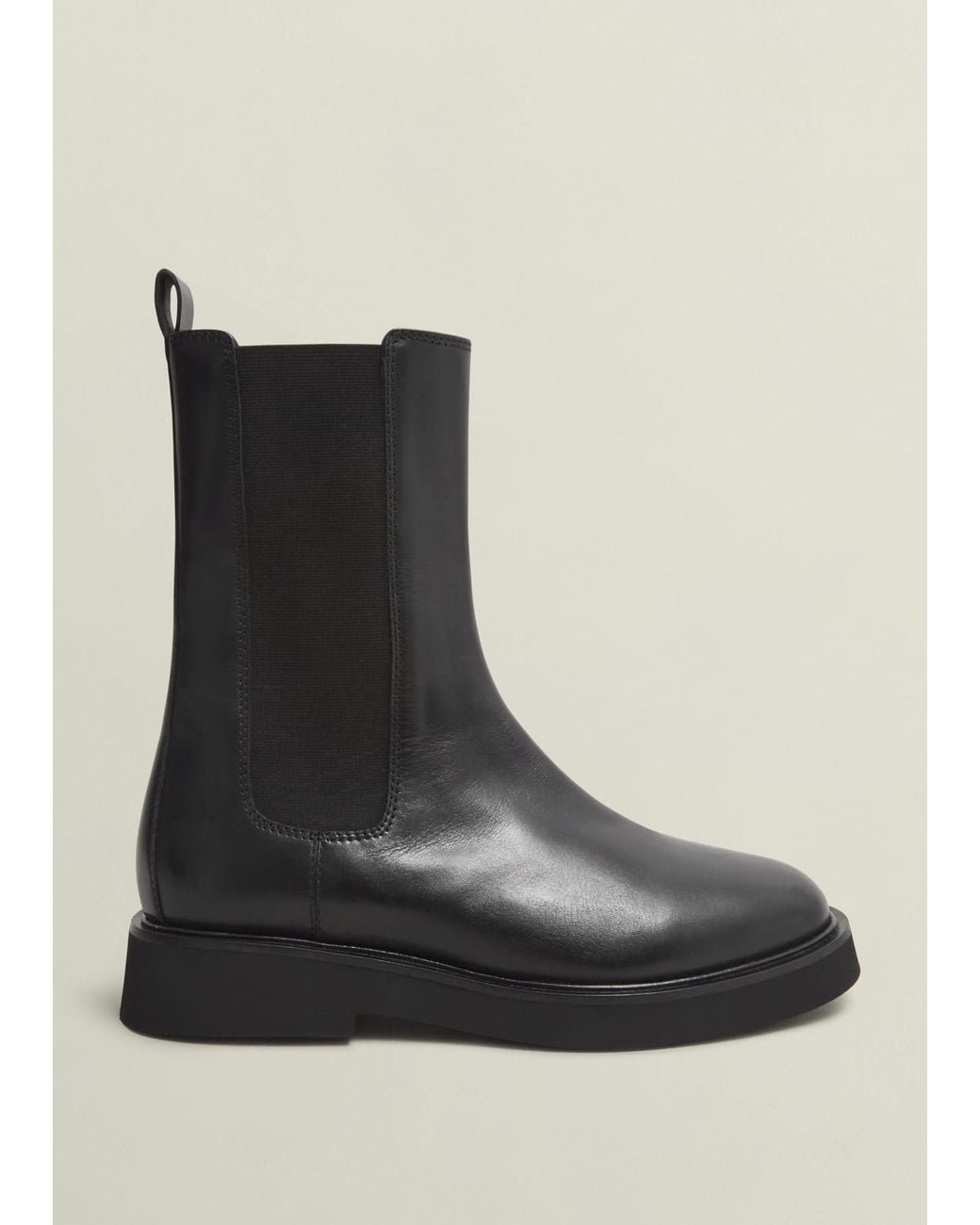 Hobbs Black Sawyer Leather Chelsea Boots
