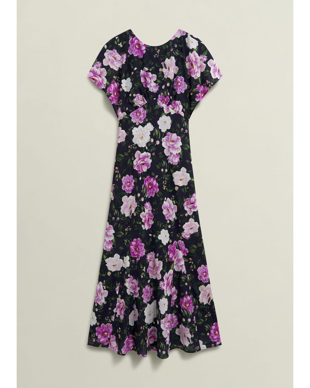 Hobbs White Lalena Sequin Floral Dress