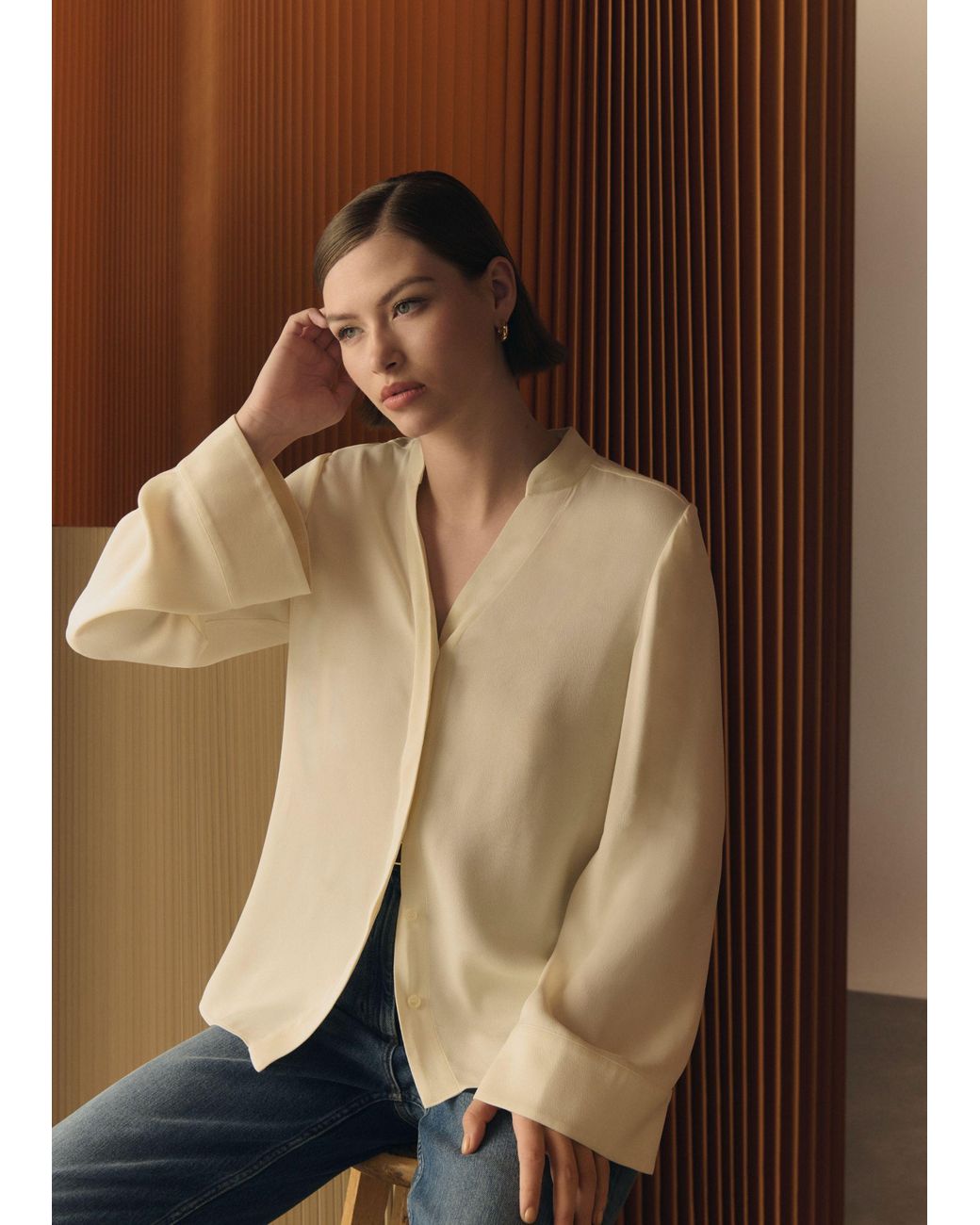Hobbs Brown Buttermere Blouse