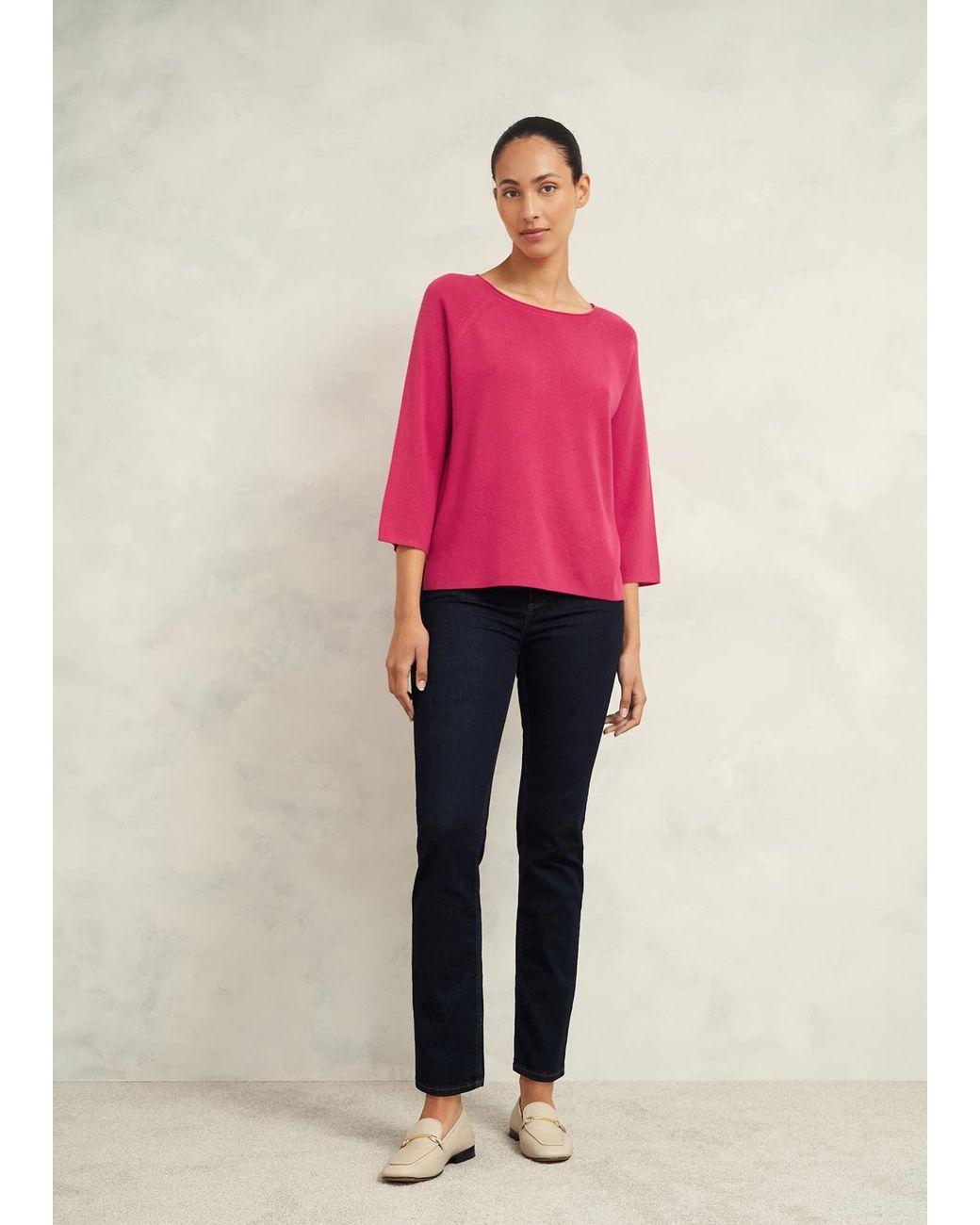 Hobbs Pink Jana Jumper With Wool