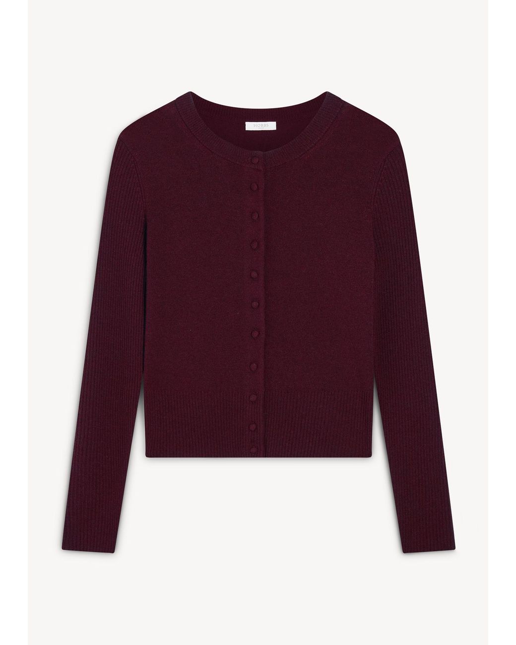 Hobbs Purple Elsa Wool Cashmere Cardigan