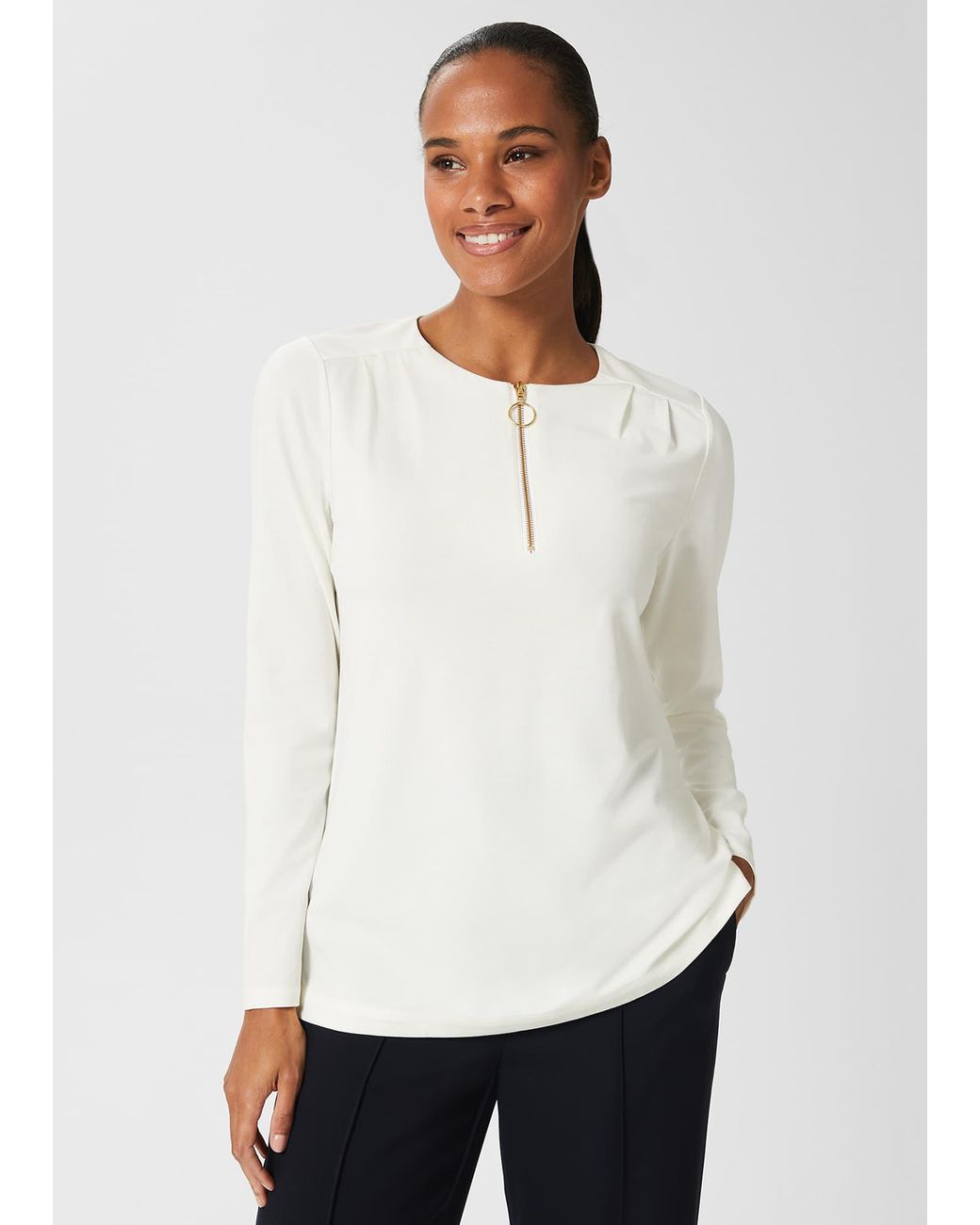 Hobbs White Kelsey Tunic Top