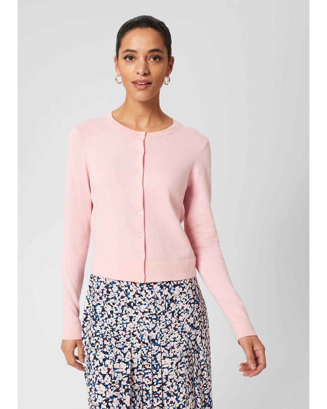 Hobbs Pink Michelle Cotton Cardigan
