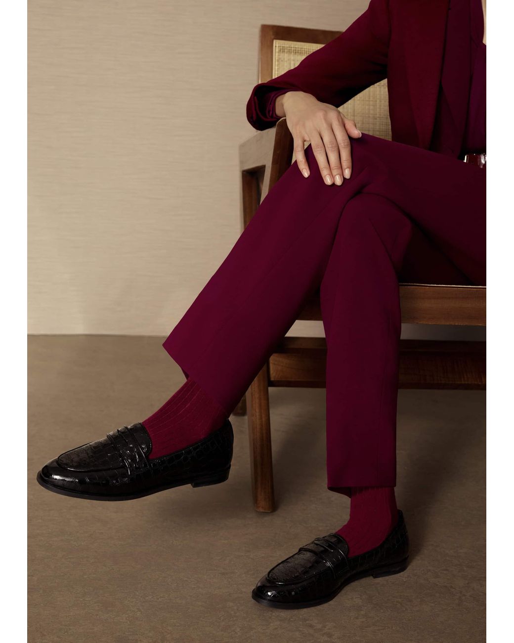 Hobbs Purple Lillian Leather Loafers
