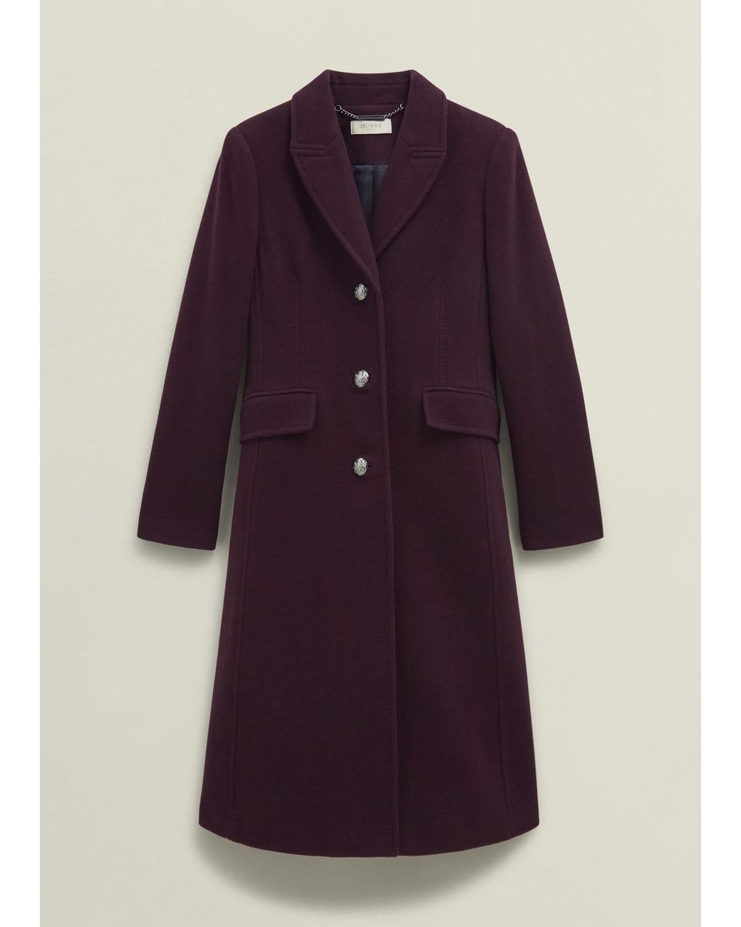 Hobbs Purple Edwina Wool Blend Coat