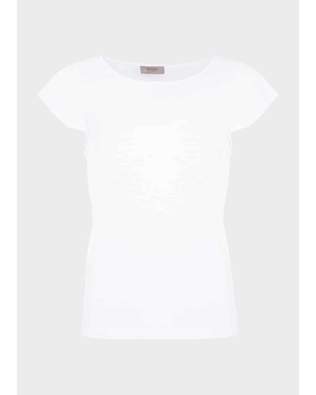 Hobbs White Nessie Cotton Slub Top