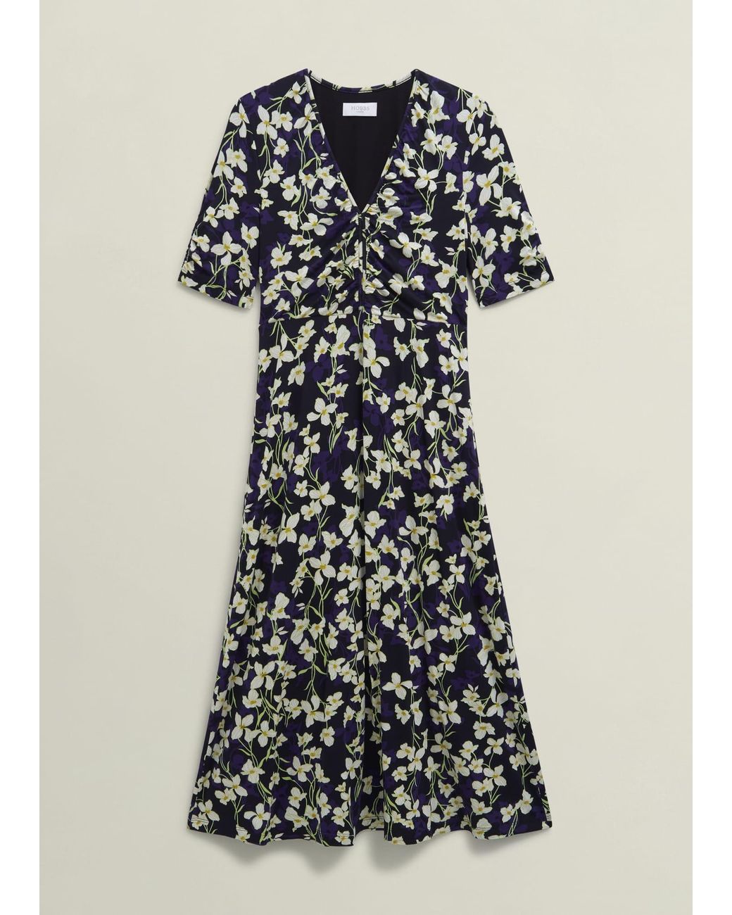 Hobbs White Petite Floral Peyton Jersey Midi Dress