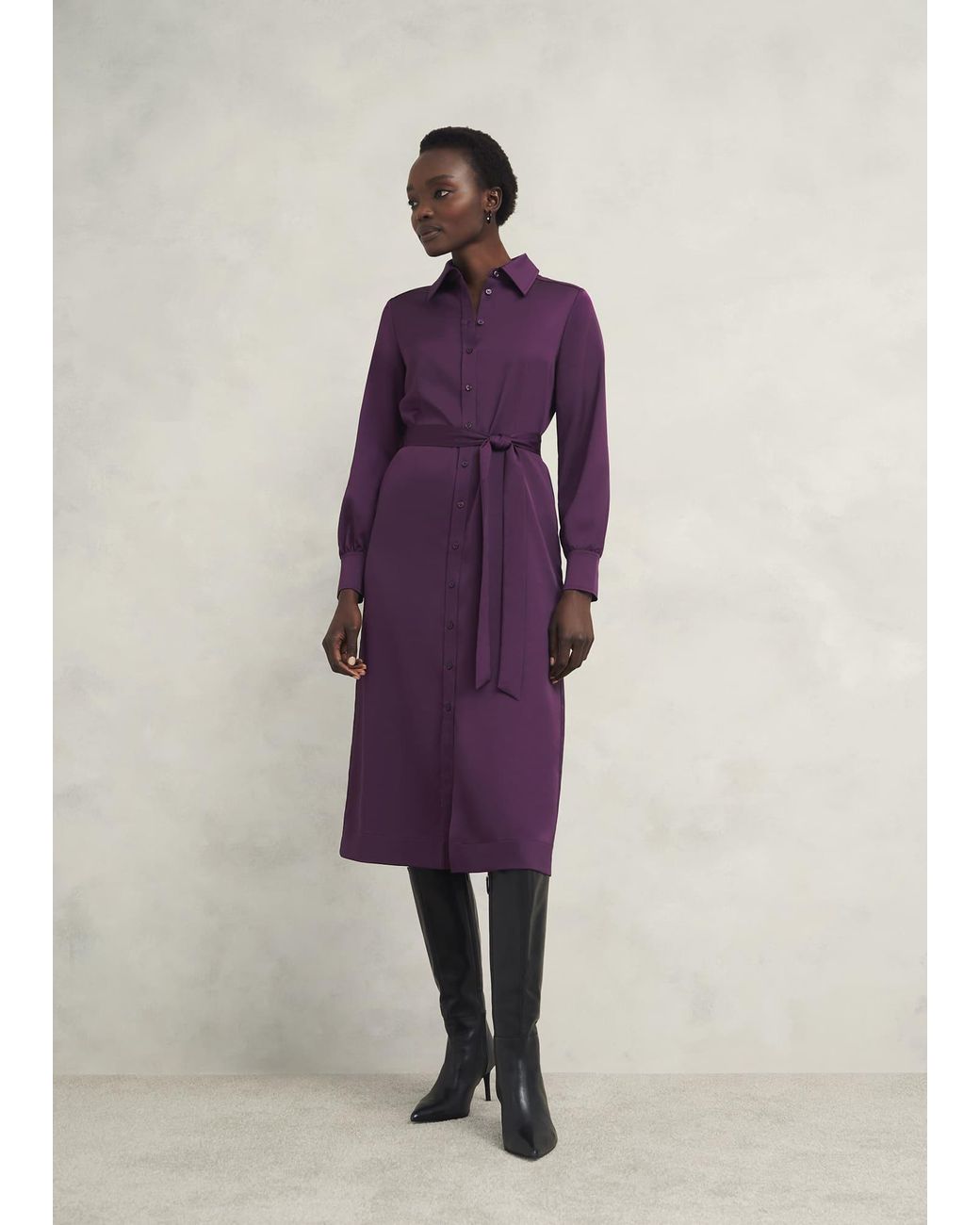 Hobbs Purple Arianne Satin Dress